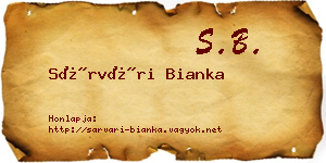 Sárvári Bianka névjegykártya