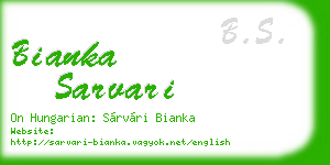 bianka sarvari business card